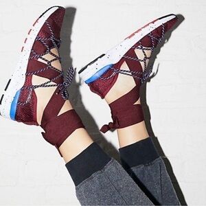 RARE Free People x Faryl Robin Vegan Zodiac Wrap Sneakers ankle ribbons